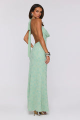 Bling It Babe Halter Maxi Dress Sage