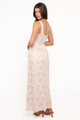 Vespa Midi Dress - Peach Floral