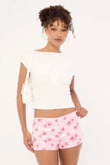 Luck & Trouble Calypso Sequin Micro Shorts Pink