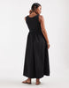 Vero Moda Petite sleeveless midi dress with woven skirt in black