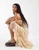 Reclaimed Vintage maxi dress with ruffle details and asymmetric hem in cream