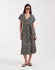 ONLY tie waist midi dress in zebra print