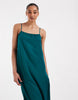 PIECES satin cami maxi dress in teal blue