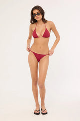 L&t Lush Halter Bikini Top Burgundy