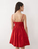 Abercrombie & Fitch strappy square neck babydoll mini dress in red