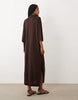 ARKET open knit polo shirt dress in brown