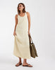 & Other Stories crepe maxi dress with seam detailing in butter yellow