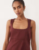 square neck bodycon mini sundress in chocolate