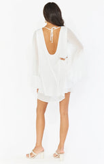Marvel Mini Dress ~ White Clip Dot