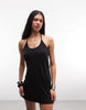 Weekday halter neck mini dress in black - exclusive to ASOS