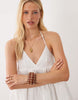 Ghospell Cove cami strap bubble hem mini dress in white