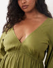 Esmée Curve long sleeve maxi beach dress in olive