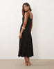 Mango cut out midaxi dress in black