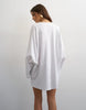 Topshop jersey cuffed sleeves t-shirt dress in white