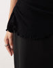 Gina Tricot halterneck asymmetric textured maxi dress with open back in black