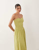 shirred bodice broderie maxi dress in light green