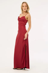 Perfect Stranger Evie Recycled Maxi Dress Burgundy