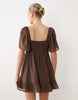 Abercrombie & Fitch floaty babydoll mini dress in brown