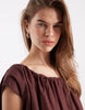volume puff mini dress in rust