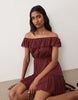Miss Selfridge off shoulder ruffle mini dress in red