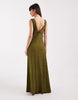 lace cami maxi dress in olive