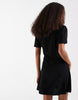 Vero Moda Easy Joy short sleeve bow front mini dress in black