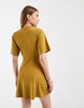 cinched seam detailing mini dress in olive