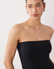 bandeau mini swing dress in black