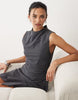 Mango high neck mini dress with hanky hem in charcoal gray