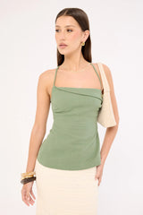 Perfect Stranger Ginny Fold Down Top Green