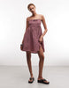 COLLUSION smock tie detail mini dress in pink