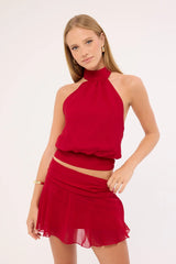 Luck & Trouble Kera Halter Top Red