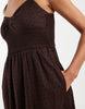 Hollister striped v neck strappy maxi dress with slit in brown