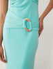 TFNC slinky strappy halter trim detail maxi dress in aqua