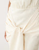 Pretty Lavish Hattie jacquard cap sleeveless fringe tie detail mini dress in cream