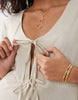 Esmée linen mix long sleeve tiered mini tie front beach dress in oat