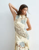 ARRANGE drop waist floral embroidered maxi dress in buttermilk