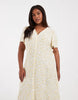 Vero Moda Curve button down maxi dress in white and yellow ditsy floral print