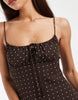 & Other Stories mini dress in brown and white polka dot print