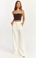 Delphine Top - Strap Straight Neck Top in Chocolate