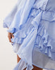 Gina Tricot boho mini ruffle dress in light blue