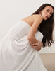 Brave Soul strapless midi dress with shirred bodice in white