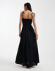 Faith shirred beach maxi sundress in black