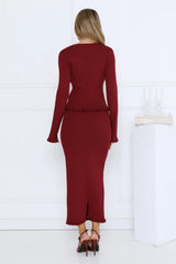After Dark Charm Long Sleeve Top Burgundy