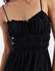 Faith shirred beach maxi sundress in black