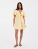 Vero Moda Petite crinkle textured woven tie front mini dress in golden yellow