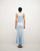 scoop satin maxi dress in pale blue