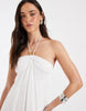 Motel Yvelise mini crinkle dress in off white