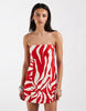 ONLY bandeau mini dress in red floral