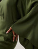 textured batwing bias waisted maxi dress in khaki